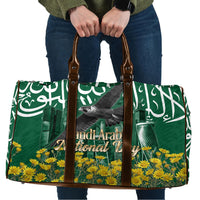 Saudi Arabia National Day Travel Bag Falcon Skyline Arabic Calligraphy Cultural Pride