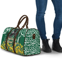 Saudi Arabia National Day Travel Bag Falcon Skyline Arabic Calligraphy Cultural Pride