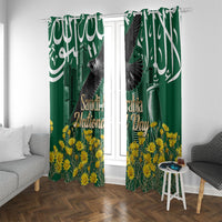 Saudi Arabia National Day Window Curtain Falcon Skyline Arabic Calligraphy Cultural Pride