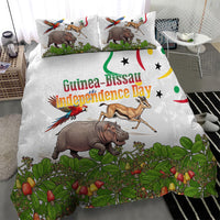 Guinea-Bissau Independence Day Bedding Set African Wildlife Cashew Harvest Cultural Pride