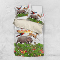 Guinea-Bissau Independence Day Bedding Set African Wildlife Cashew Harvest Cultural Pride