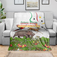 Guinea-Bissau Independence Day Blanket African Wildlife Cashew Harvest Cultural Pride