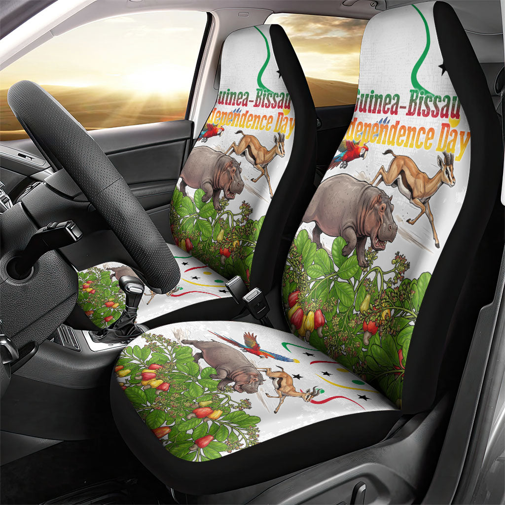 Guinea-Bissau Independence Day Car Seat Cover African Wildlife Cashew Harvest Cultural Pride