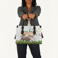 Guinea-Bissau Independence Day Leather Bag African Wildlife Cashew Harvest Cultural Pride