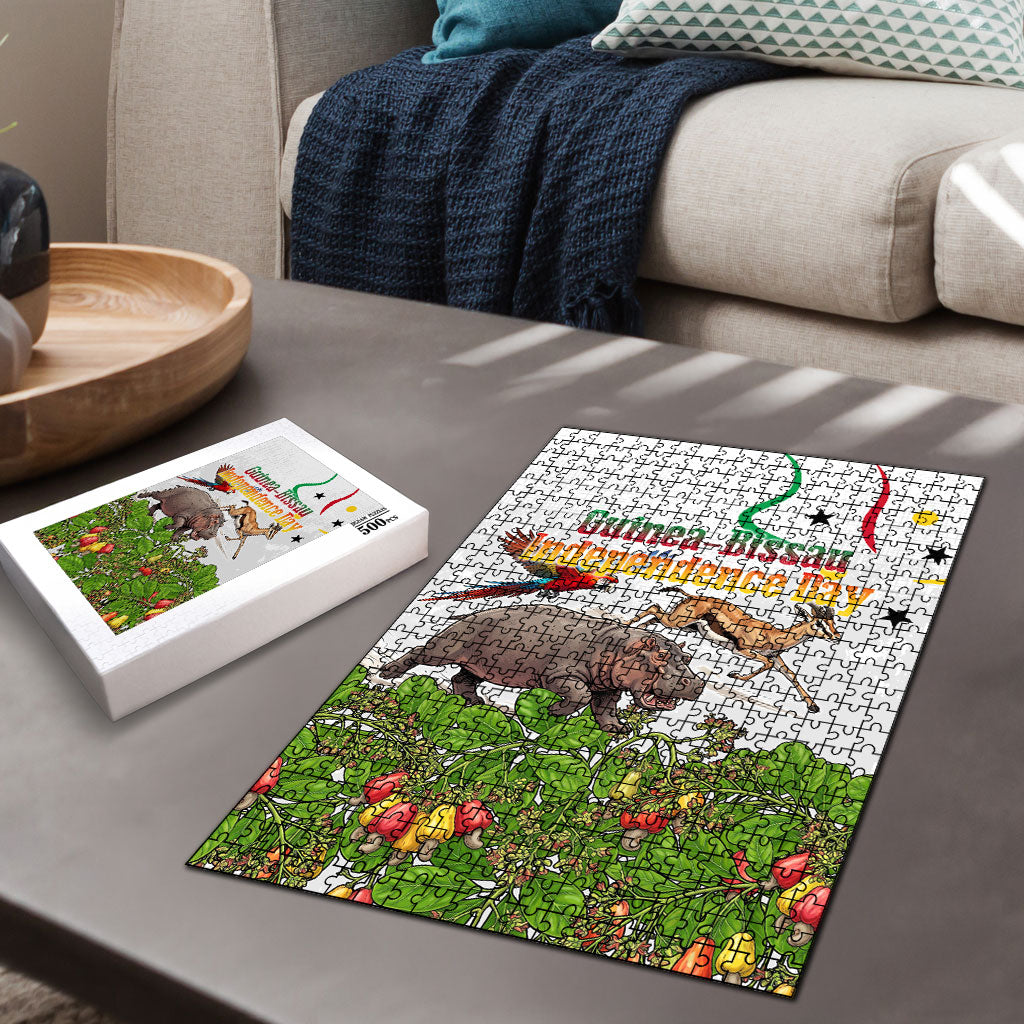 Guinea-Bissau Independence Day Puzzle African Wildlife Cashew Harvest Cultural Pride
