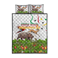Guinea-Bissau Independence Day Quilt Bed Set African Wildlife Cashew Harvest Cultural Pride