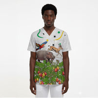 Guinea-Bissau Independence Day Scrub Top African Wildlife Cashew Harvest Cultural Pride