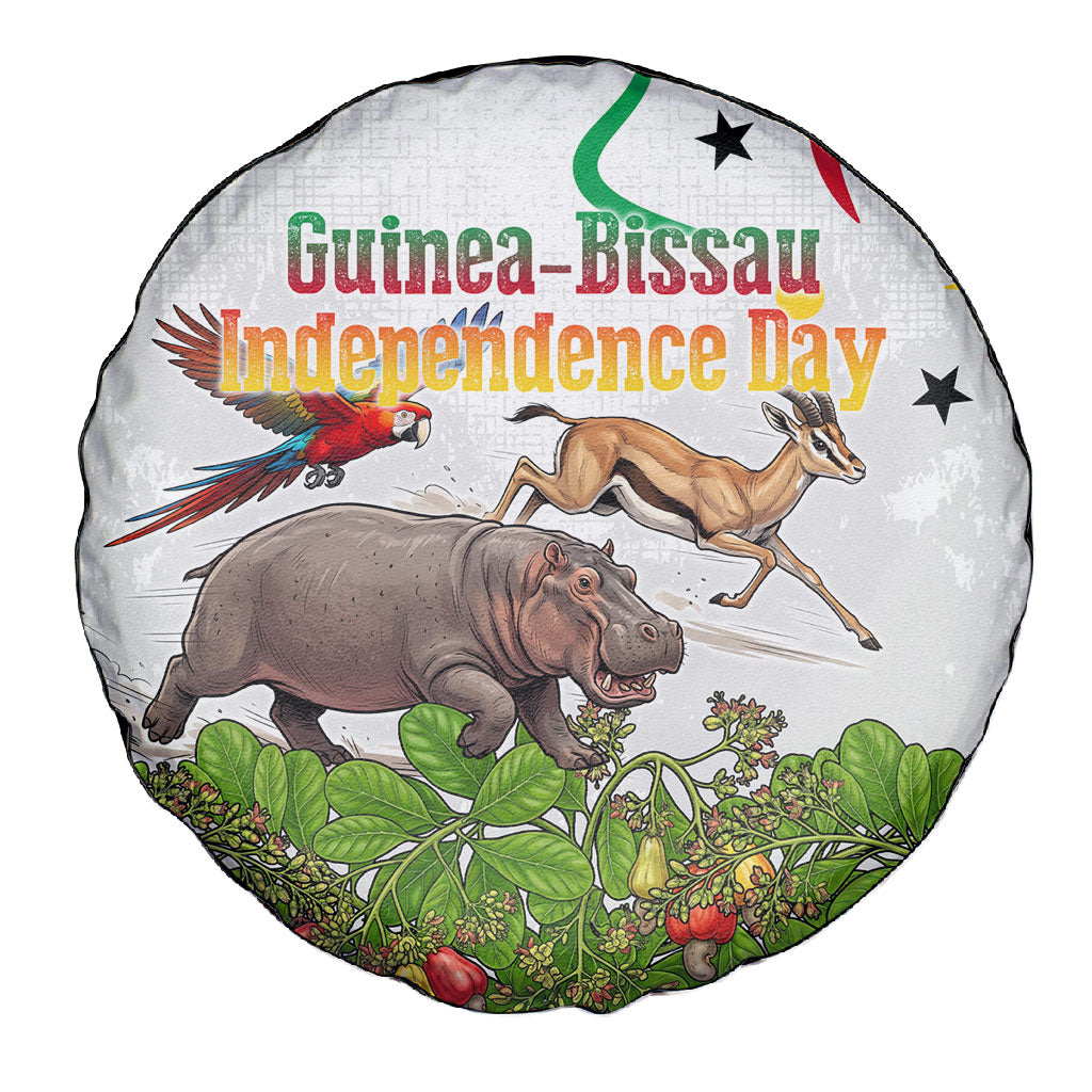 Guinea-Bissau Independence Day Spare Tire Cover African Wildlife Cashew Harvest Cultural Pride