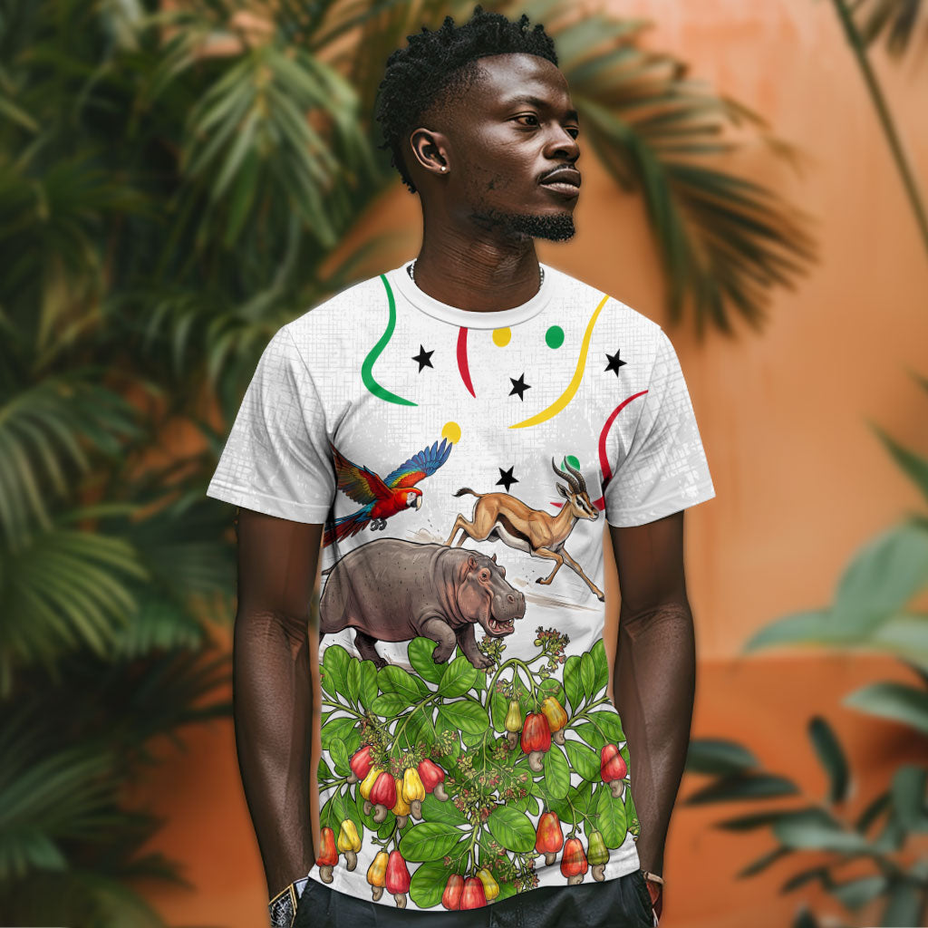 Guinea-Bissau Independence Day T shirt African Wildlife Cashew Harvest Cultural Pride