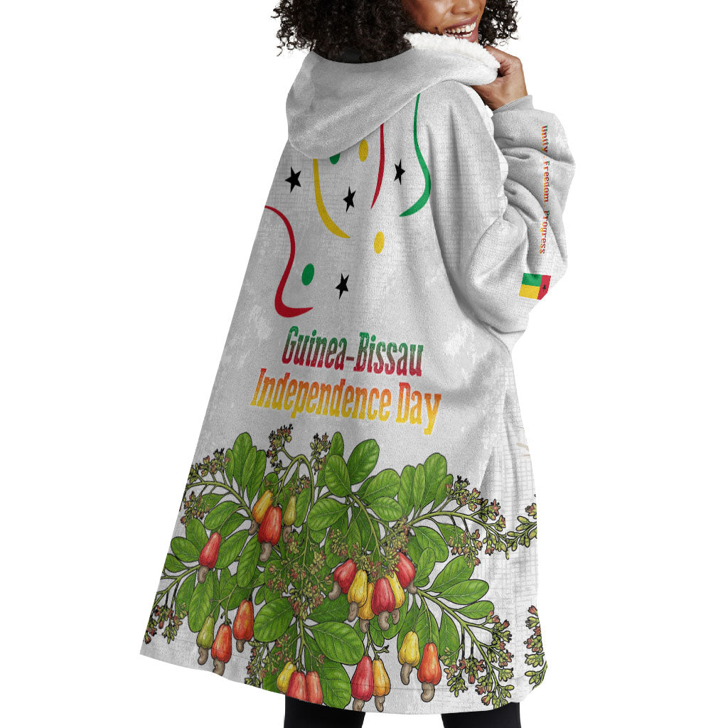 Guinea-Bissau Independence Day Wearable Blanket Hoodie African Wildlife Cashew Harvest Cultural Pride