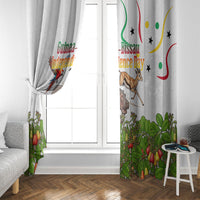 Guinea-Bissau Independence Day Window Curtain African Wildlife Cashew Harvest Cultural Pride