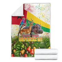 Guinea-Bissau Independence Day Blanket African Wildlife Cashew Harvest National Flag