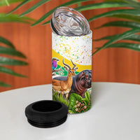 Guinea-Bissau Independence Day 4 in 1 Can Cooler Tumbler African Wildlife Cashew Harvest National Flag