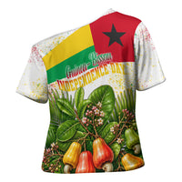 Guinea-Bissau Independence Day Cross Shoulder Shirt African Wildlife Cashew Harvest National Flag