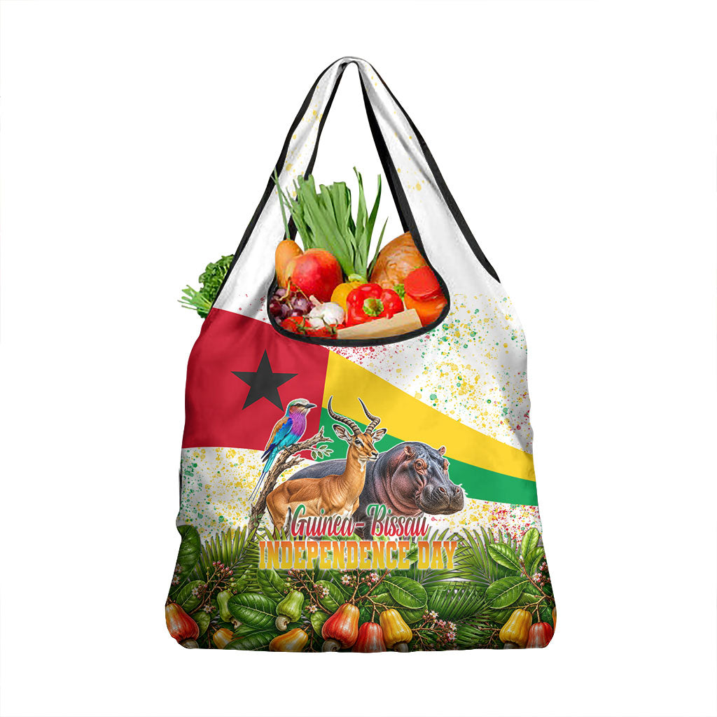 Guinea-Bissau Independence Day Grocery Bag African Wildlife Cashew Harvest National Flag