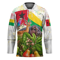 Guinea-Bissau Independence Day Hockey Jersey African Wildlife Cashew Harvest National Flag