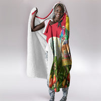 Guinea-Bissau Independence Day Hooded Blanket African Wildlife Cashew Harvest National Flag