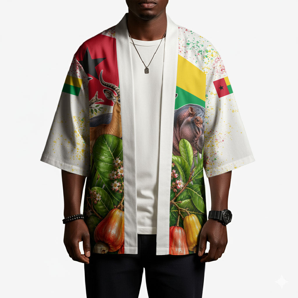 Guinea-Bissau Independence Day Kimono African Wildlife Cashew Harvest National Flag