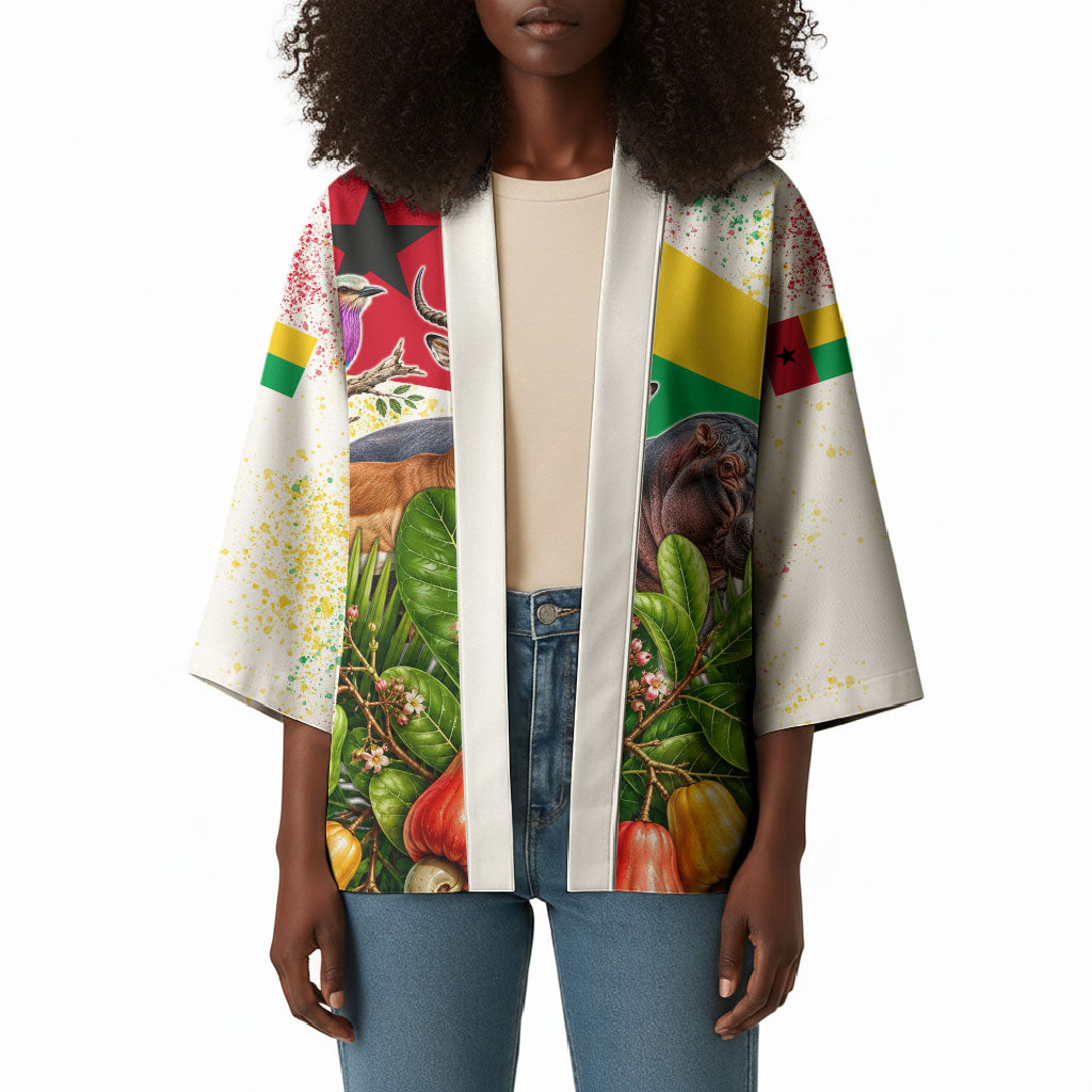 Guinea-Bissau Independence Day Kimono African Wildlife Cashew Harvest National Flag