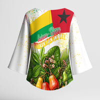 Guinea-Bissau Independence Day Kimono Sleeve Blouse African Wildlife Cashew Harvest National Flag