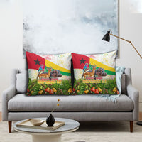 Guinea-Bissau Independence Day Pillow Cover African Wildlife Cashew Harvest National Flag