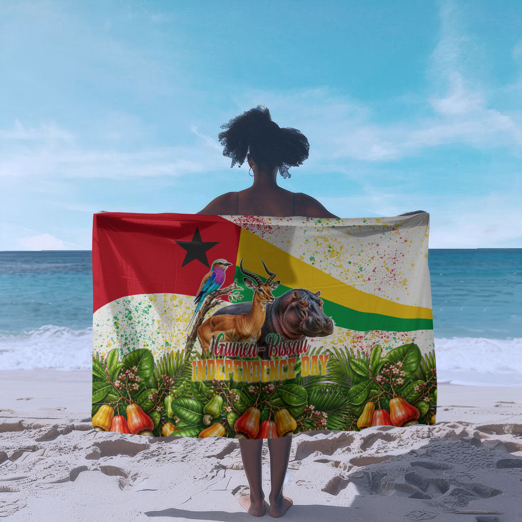 Guinea-Bissau Independence Day Sarong African Wildlife Cashew Harvest National Flag