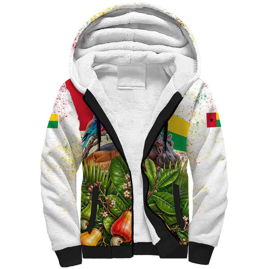 Guinea-Bissau Independence Day Sherpa Hoodie African Wildlife Cashew Harvest National Flag