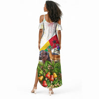 Guinea-Bissau Independence Day Summer Maxi Dress African Wildlife Cashew Harvest National Flag