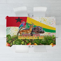 Guinea-Bissau Independence Day Tablecloth African Wildlife Cashew Harvest National Flag