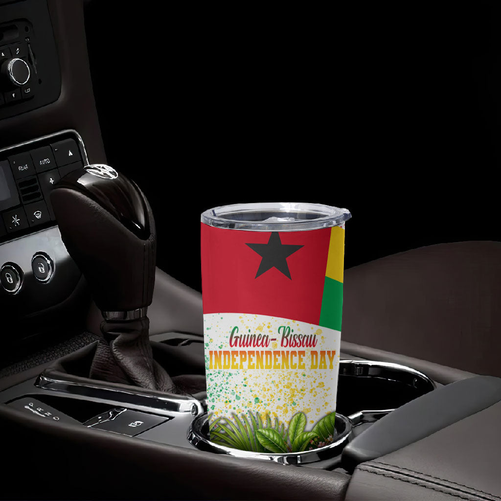 Guinea-Bissau Independence Day Tumbler Cup African Wildlife Cashew Harvest National Flag