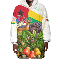 Guinea-Bissau Independence Day Wearable Blanket Hoodie African Wildlife Cashew Harvest National Flag