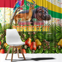 Guinea-Bissau Independence Day Window Curtain African Wildlife Cashew Harvest National Flag