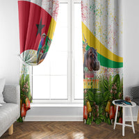 Guinea-Bissau Independence Day Window Curtain African Wildlife Cashew Harvest National Flag
