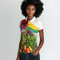 Guinea-Bissau Independence Day Women Polo Shirt African Wildlife Cashew Harvest National Flag