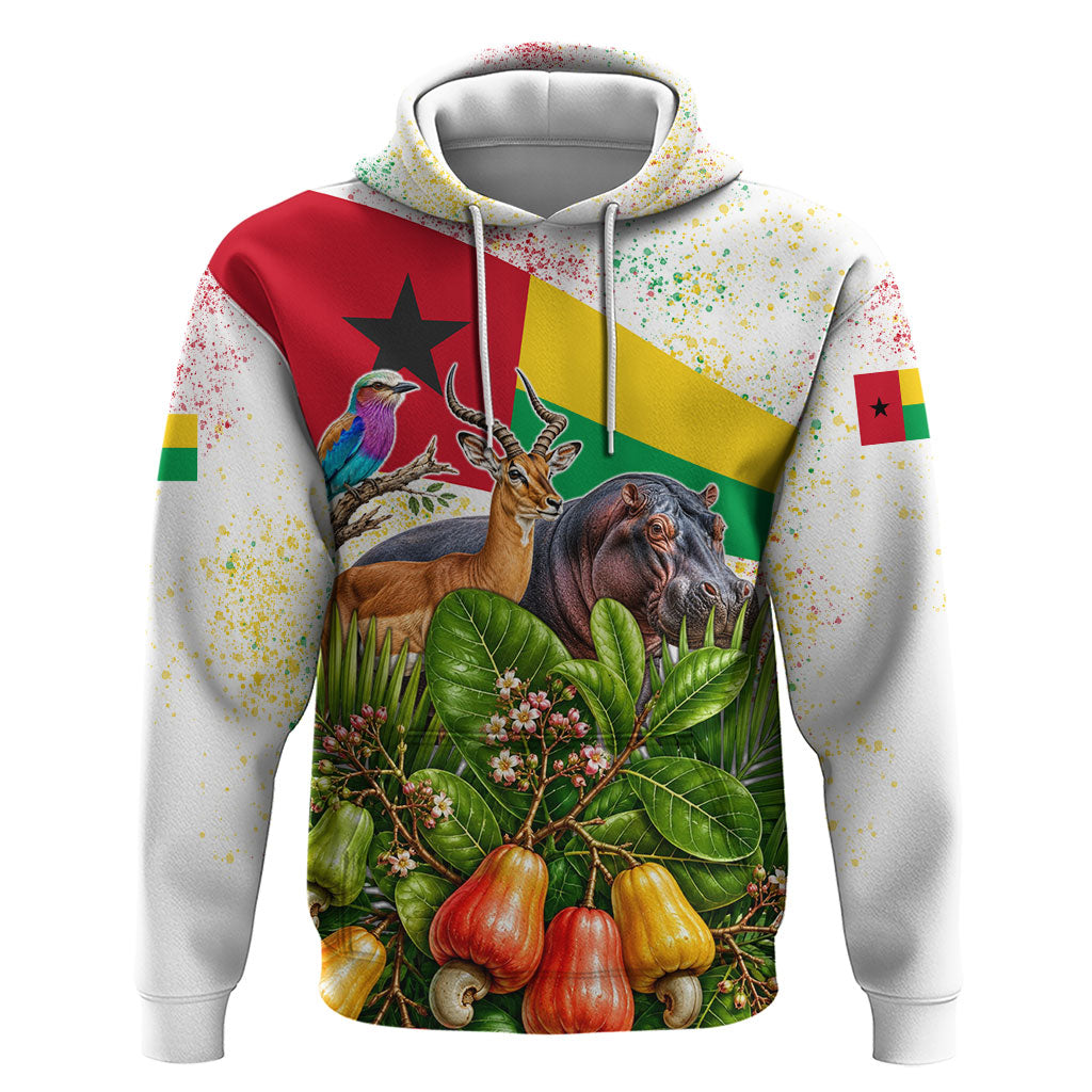 Guinea-Bissau Independence Day Zip Hoodie African Wildlife Cashew Harvest National Flag