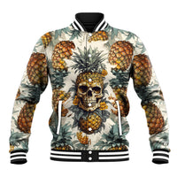 Pineapple Skull Baseball Jacket Summer Paradise - Wonder Print Shop