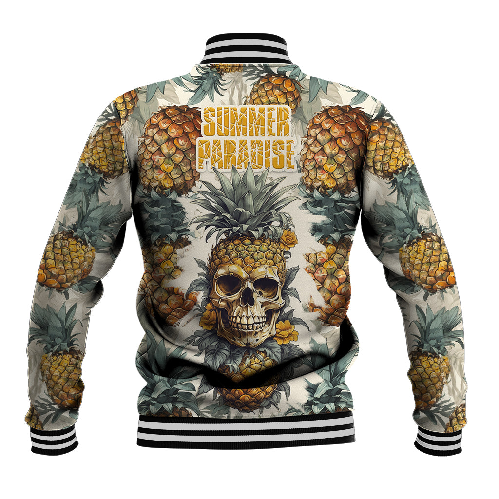 Pineapple Skull Baseball Jacket Summer Paradise - Wonder Print Shop