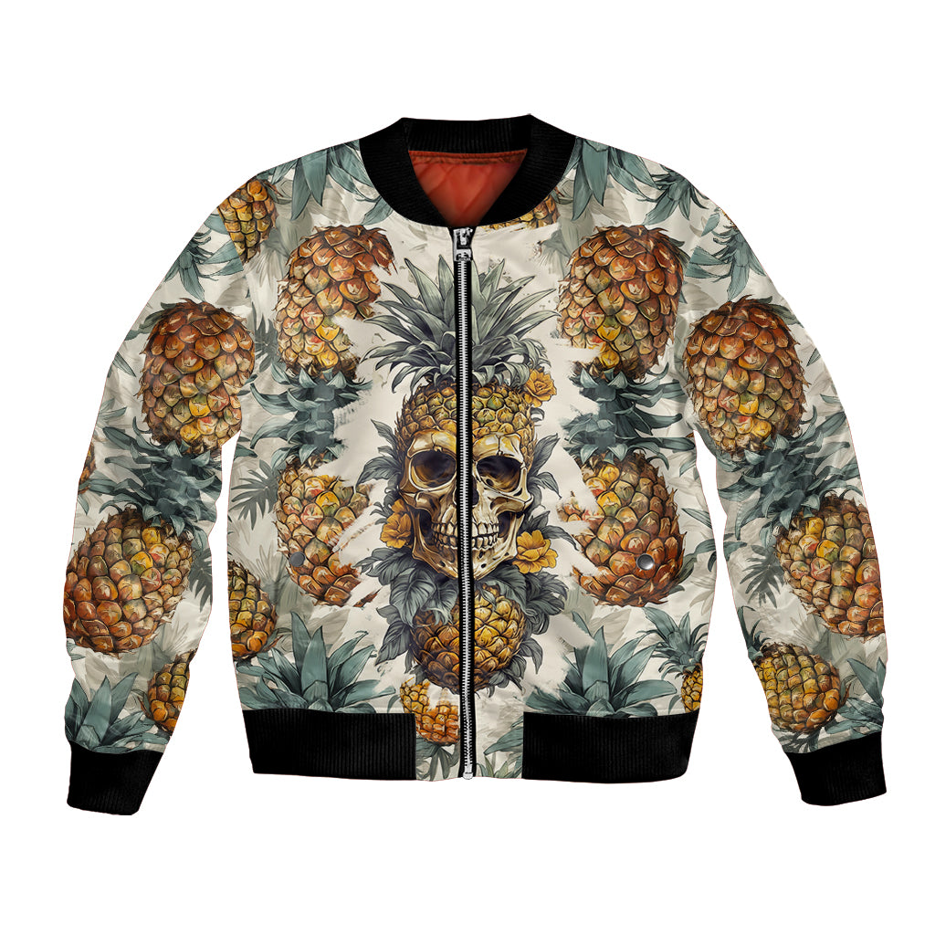 Pineapple Skull Bomber Jacket Summer Paradise - Wonder Print Shop