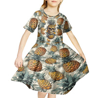 Pineapple Skull Kid Short Sleeve Dress Summer Paradise - Wonder Print Shop