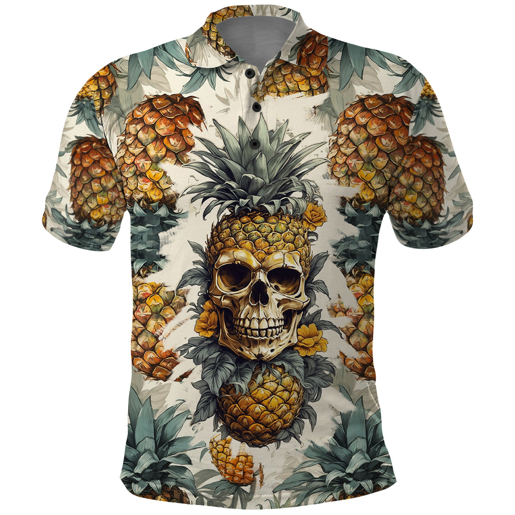 Pineapple Skull Polo Shirt Summer Paradise - Wonder Print Shop
