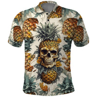 Pineapple Skull Polo Shirt Summer Paradise - Wonder Print Shop