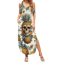 Pineapple Skull Summer Maxi Dress Summer Paradise - Wonder Print Shop