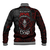 Skull Demon Baseball Jacket We All Have The Devil Inside Us - Wonder Print Shop