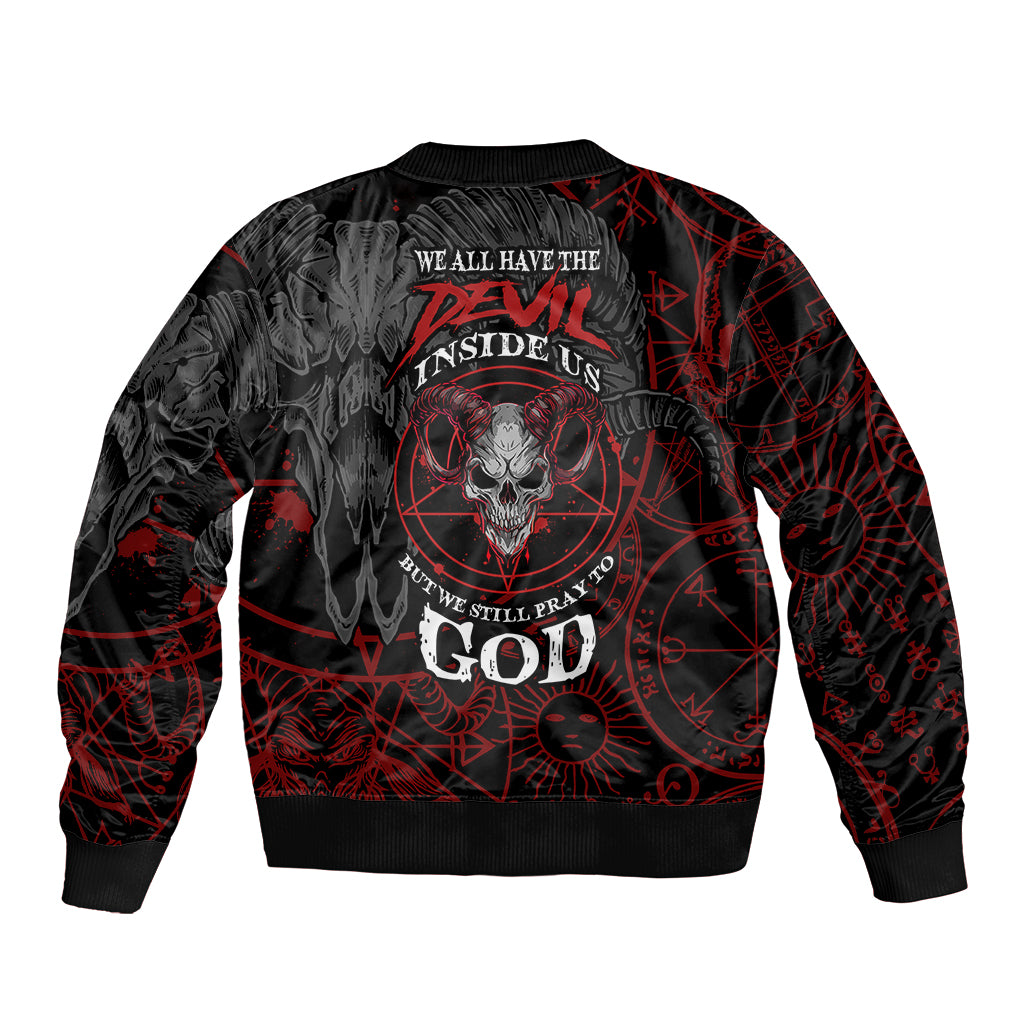 Skull Demon Bomber Jacket We All Have The Devil Inside Us - Wonder Print Shop