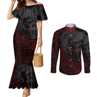 skull-demon-couples-matching-mermaid-dress-and-long-sleeve-button-shirts-we-all-have-the-devil-inside-us