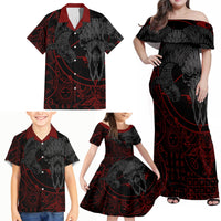 Skull Demon Family Matching Off Shoulder Maxi Dress and Hawaiian Shirt We All Have The Devil Inside Us - Wonder Print Shop