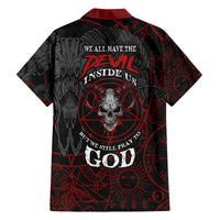 Skull Demon Family Matching Off Shoulder Maxi Dress and Hawaiian Shirt We All Have The Devil Inside Us - Wonder Print Shop