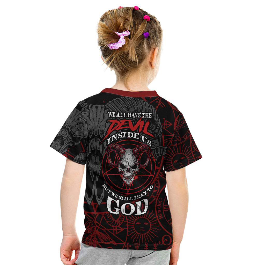 Skull Demon Kid T Shirt We All Have The Devil Inside Us - Wonder Print Shop