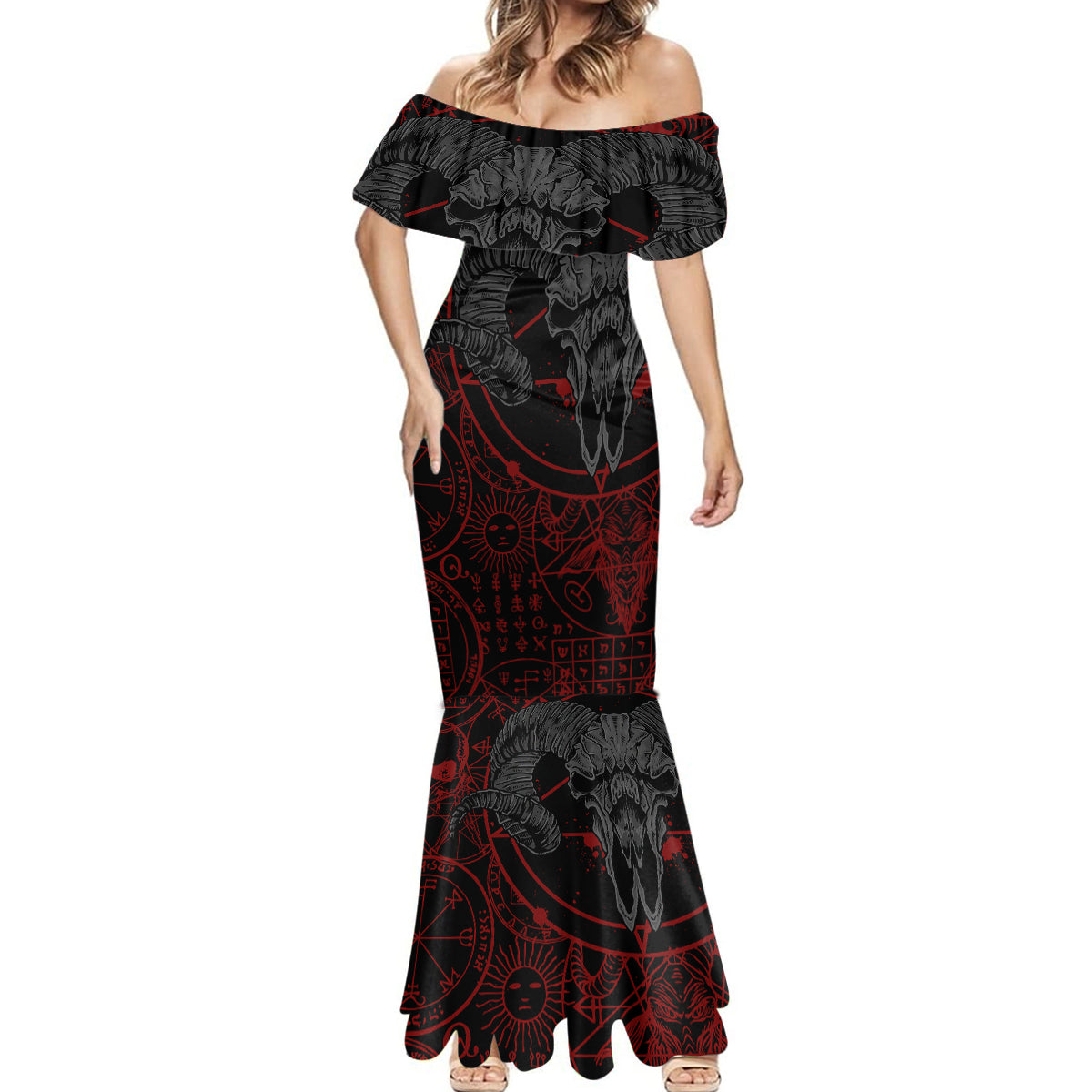 Skull Demon Mermaid Dress We All Have The Devil Inside Us - Wonder Print Shop