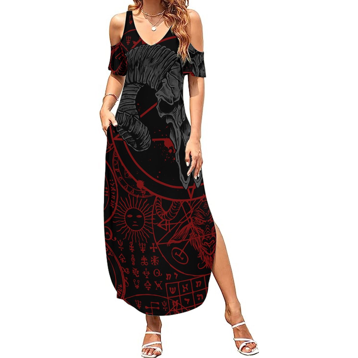 Skull Demon Summer Maxi Dress We All Have The Devil Inside Us - Wonder Print Shop
